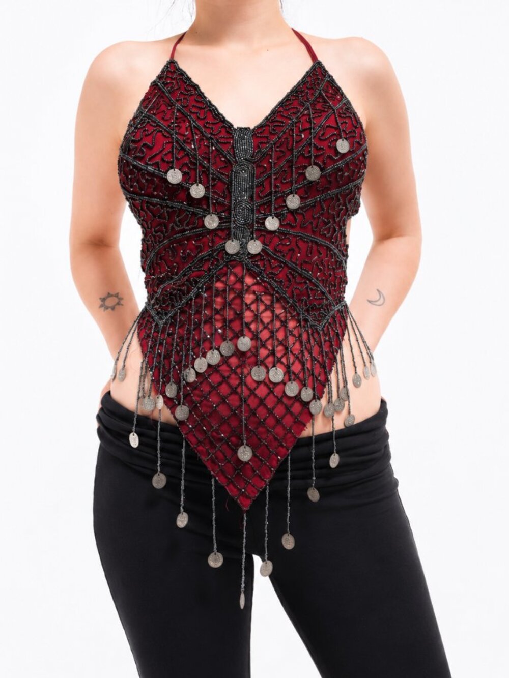 VINTAGE Y2K Hand Beaded Top